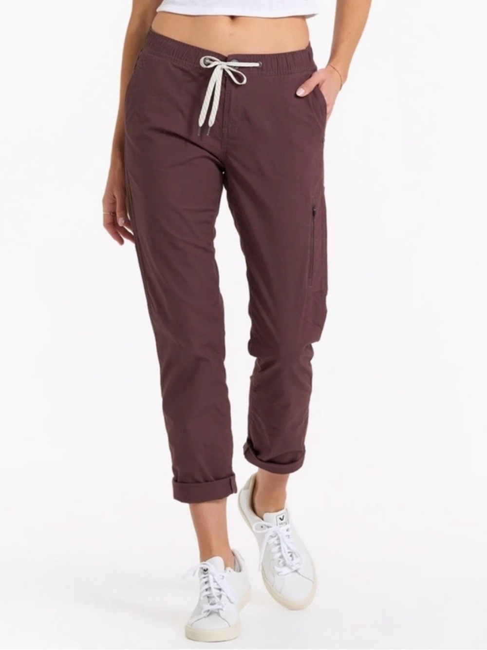 Vuori Women's Ripstop Pants Burgundy Purple Chestnut Size Small Style V412 - Picture 3 of 14